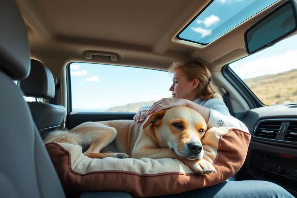 Durante a Viagem Condução Segura e Atenção Contínua ao Cão Idoso no Carro