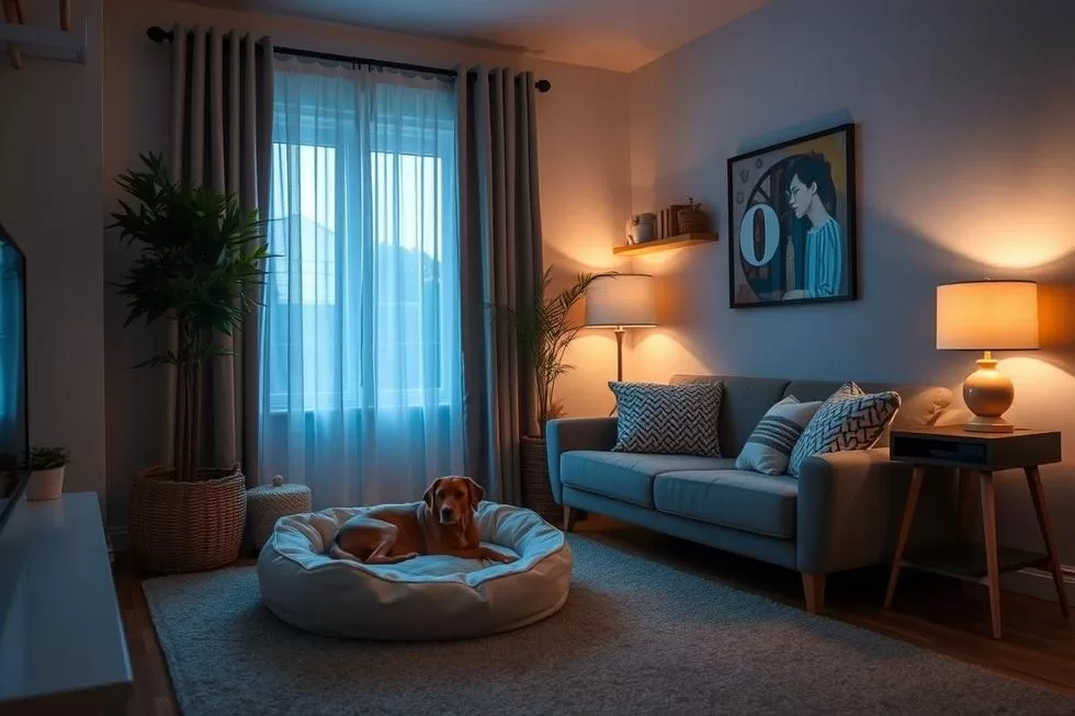 5 Estratégias Para Aliviar a Ansiedade Noturna do Seu Cão Idoso 2 Criando um Ambiente Tranquilo